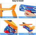 Airplane Launcher Toy Foam Throwing Glider Plane with Catapult Gun Indoor Outdoor Shooting Game for Kid