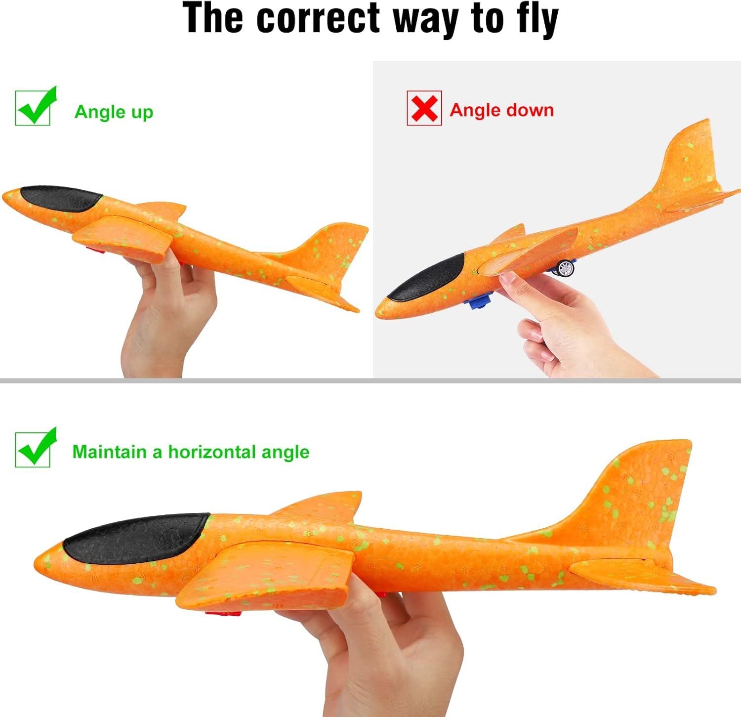 Airplane Launcher Toy Foam Throwing Glider Plane with Catapult Gun Indoor Outdoor Shooting Game for Kid