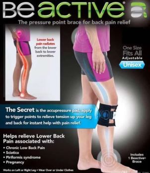 BeActive Pressure Point Knee Brace for Lower Back Pain Relief Adjustable Unisex Support